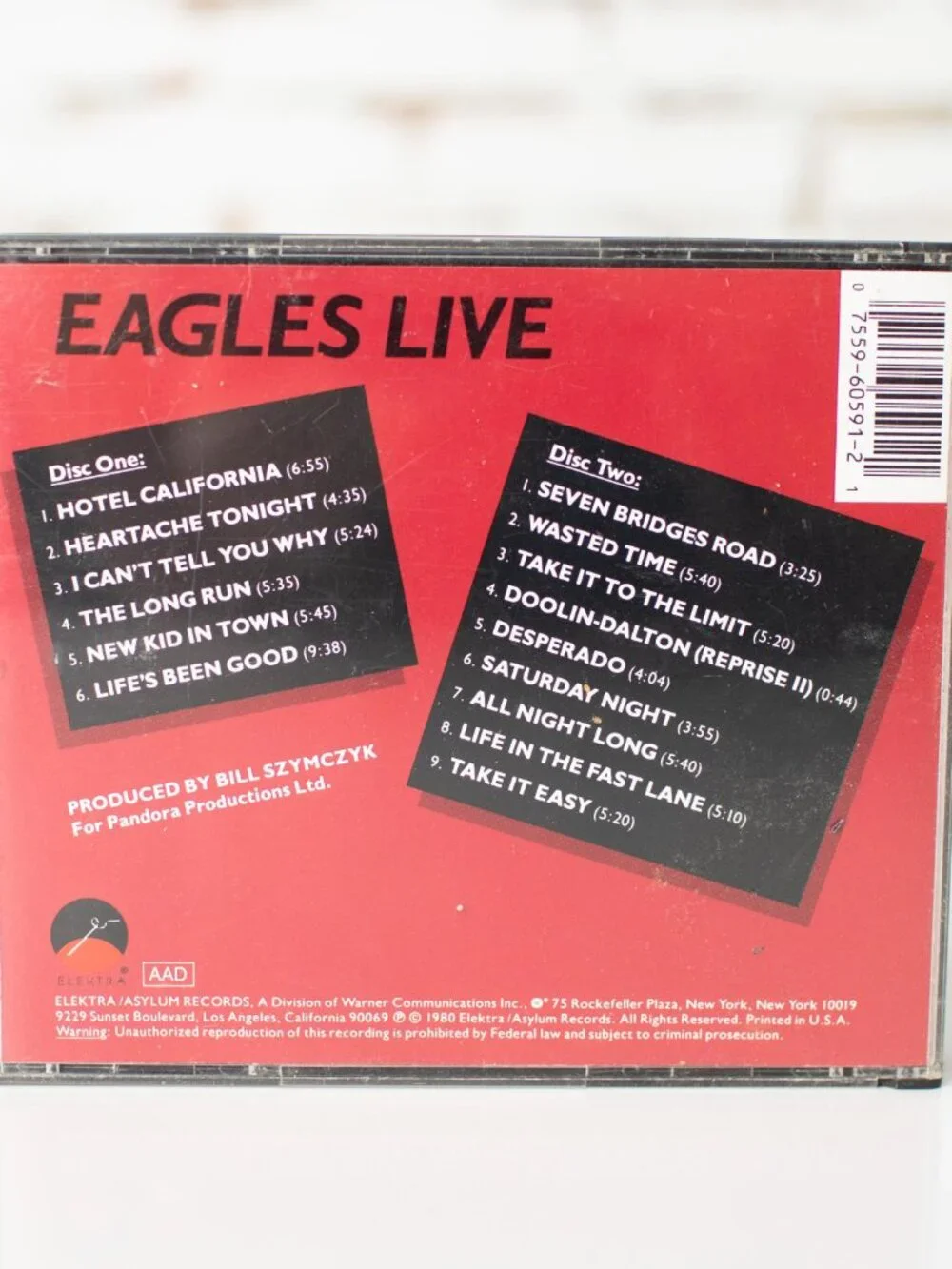 Eagles Live 2 CD Set 1980 Elektra 705-2 Hotel California Take It Easy